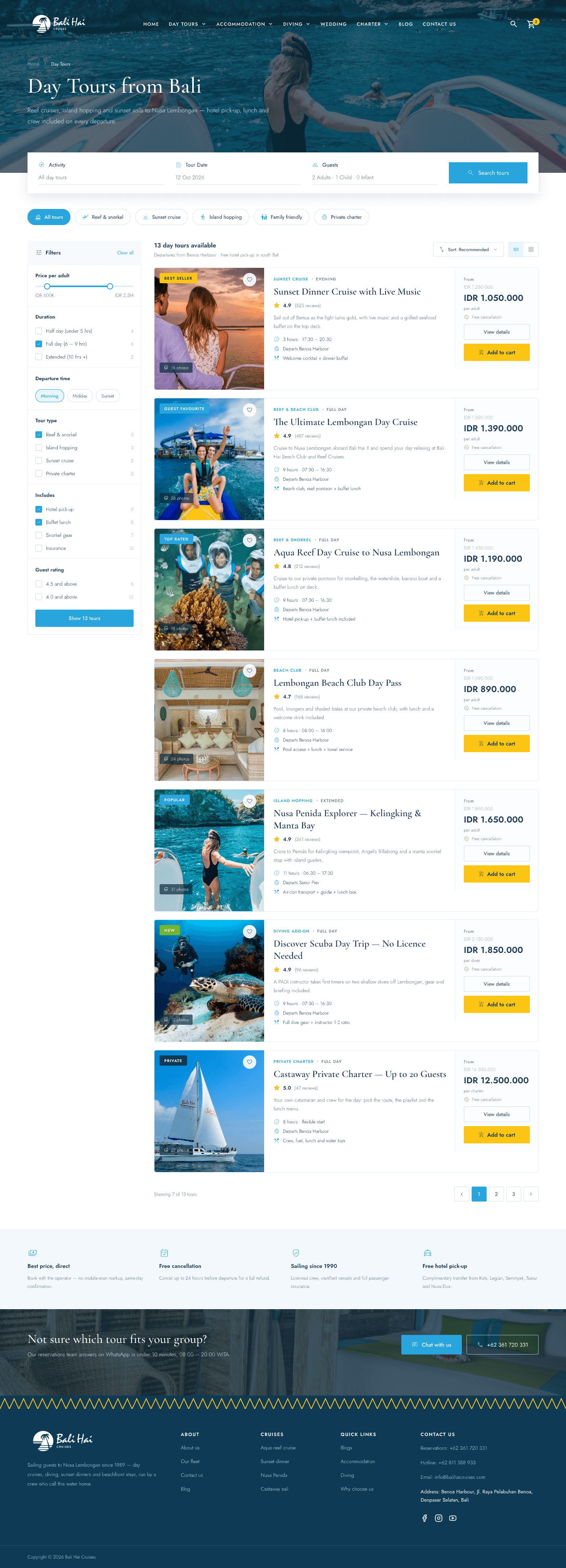 Bali Hai Cruises Web Reservation Design preview 2